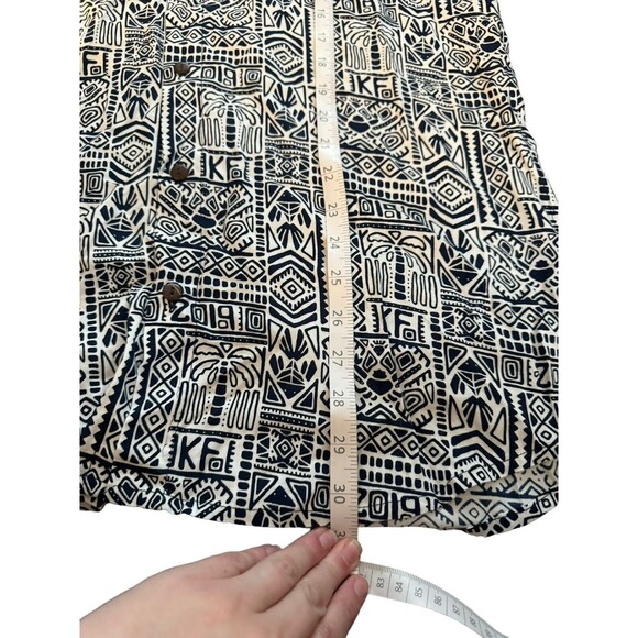 Kenny Flowers Hawaiian Shirt Rayon Limited Edition Palm Batik Blue Men's XL 2019 - Picture 10 of 12